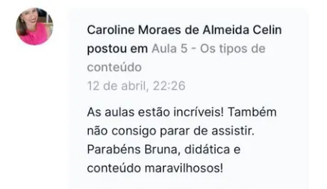 Depoimento de aluna sobre a VOUS Academy