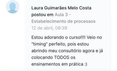 Depoimento de aluna sobre a VOUS Academy