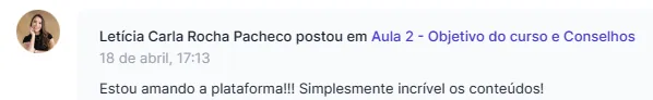 Depoimento de aluna sobre a VOUS Academy