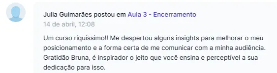 Depoimento de aluna sobre a VOUS Academy