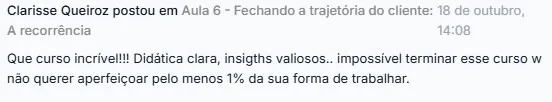 Depoimento de aluna sobre a VOUS Academy