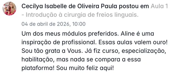 Depoimento de aluna sobre a VOUS Academy